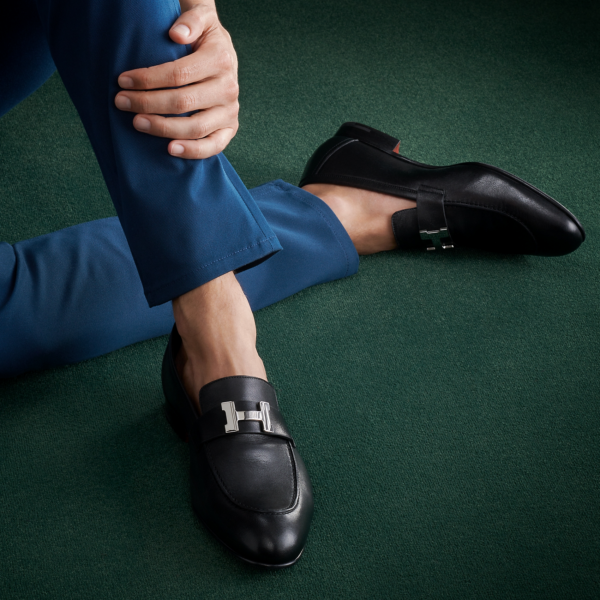 Giày Hermes Wmns Paris Loafers Black Silver HR20210208 - Ảnh 2