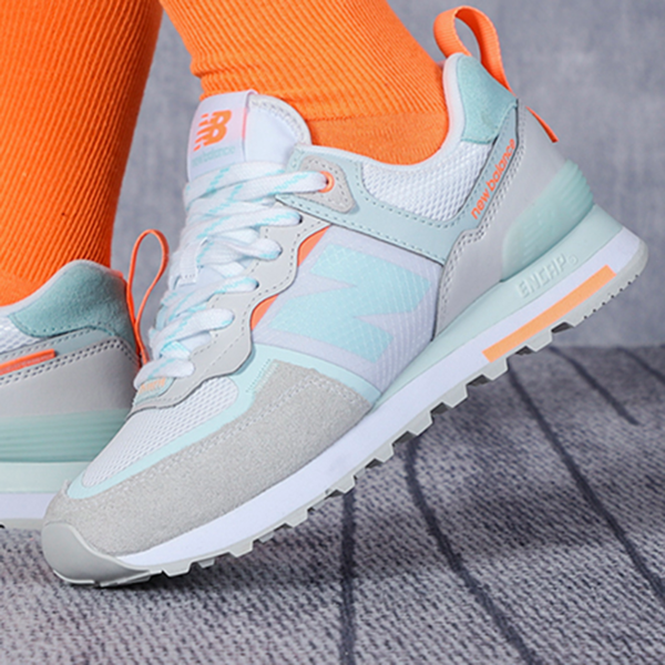 Giày New Balance Wmns 574 'White Teal Orange' WL574ISC - Ảnh 2