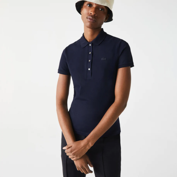Áo Lacoste Slim Fit Polo Shirt Pique 'Dark Blue' - Ảnh 3