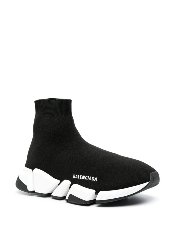 Giày Balenciaga Man Black And White Speed 2.0 Sneakers  617239-W2DB2-1015 - Ảnh 5