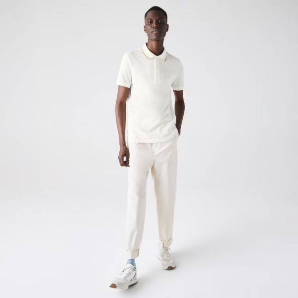 Áo Men’s Lacoste Slim Fit Striped Collar Cotton Piqué White PH0047-K0L - Ảnh 6