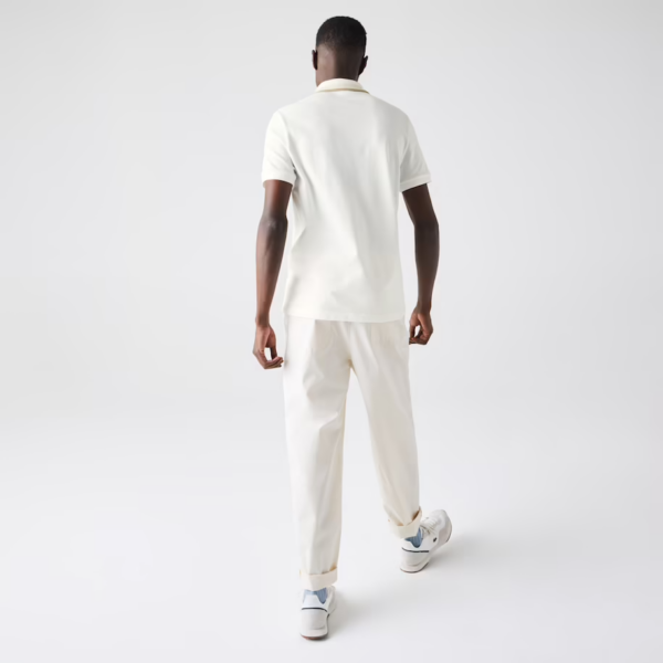Áo Men’s Lacoste Slim Fit Striped Collar Cotton Piqué White PH0047-K0L - Ảnh 5