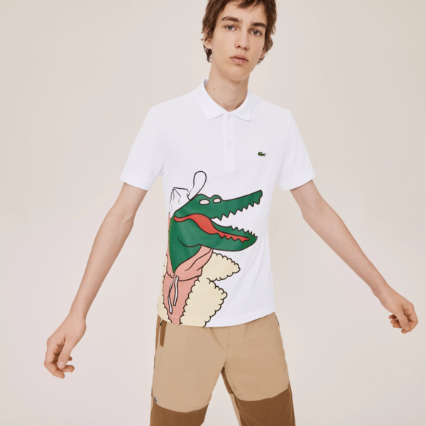 Áo Lacoste Unisex Jean-Michel Tixier Print Classic Fit Polo Shirt PH0410-JD4 - Ảnh 6