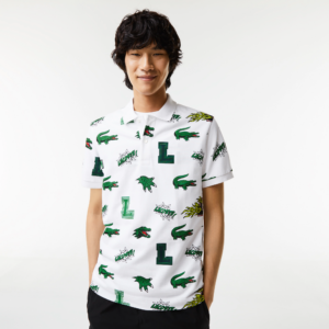 Ao Lacoste Regular Fit Crocodile Print 'White' PH1464-SBH