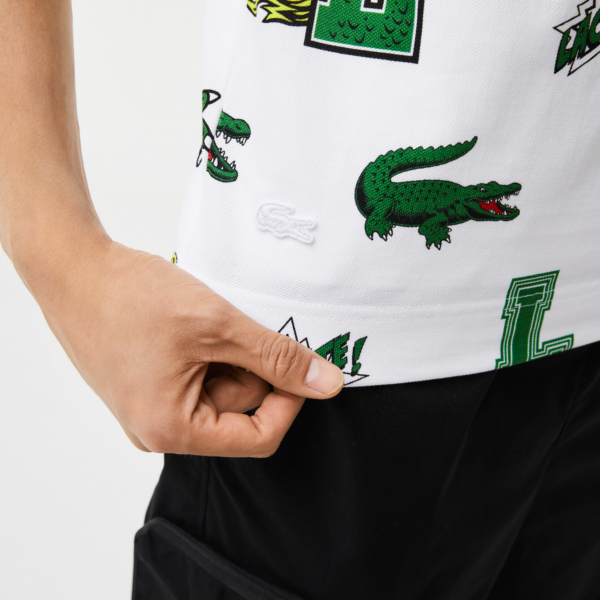 Ao Lacoste Regular Fit Crocodile Print 'White' PH1464-SBH