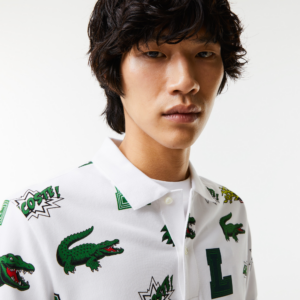 Ao Lacoste Regular Fit Crocodile Print 'White' PH1464-SBH