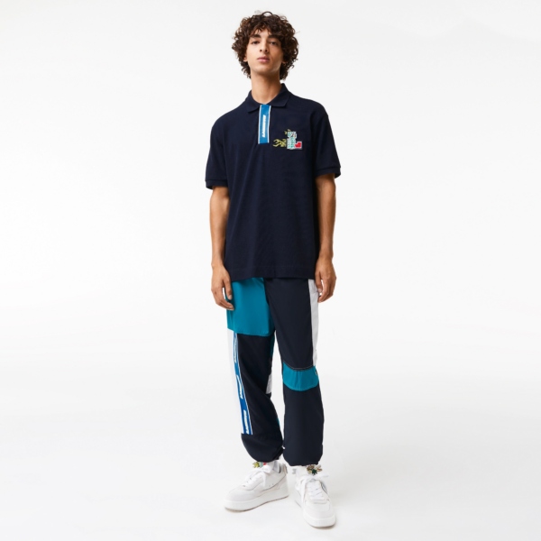 Ao Lacoste Contrast Placket Crocodile Badge 'Navy Blue' PH1465-166