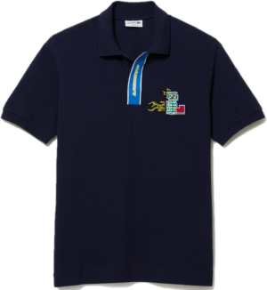 Ao Lacoste Contrast Placket Crocodile Badge 'Navy Blue' PH1465-166
