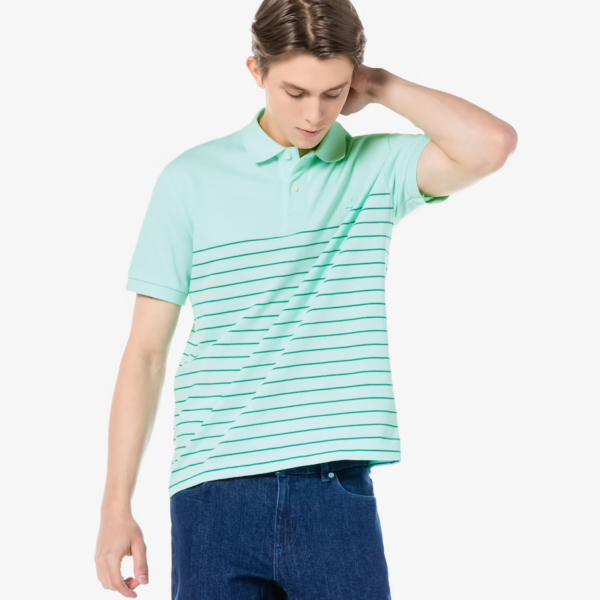 Áo Lacoste Men's Cotton Linen Blend Polo PH181E-51G-NRE - Ảnh 4