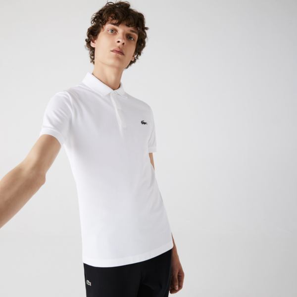 Áo Lacoste Men's Slim Fit Stretch Cotton Pique Polo Shirt PH1848-001 - Ảnh 4