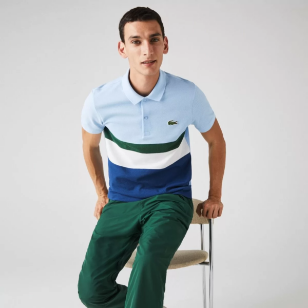 Áo Men's Lacoste Regular Fit Colourblock Cotton Pique Polo Shirt PH1889-9A0 - Ảnh 3
