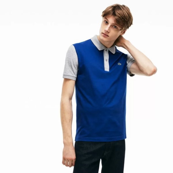 Áo Men's Lacoste Slim Fit Colorblock Stretch Pima Pique Polo PH3170-U9L - Ảnh 5