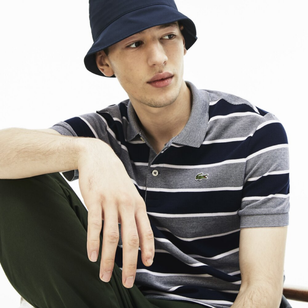 Áo Lacoste  Men's Birds Eye Stripe Polo PH4241 - Ảnh 4