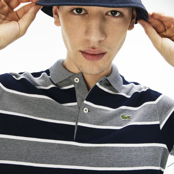 Áo Lacoste  Men's Birds Eye Stripe Polo PH4241 - Ảnh 5