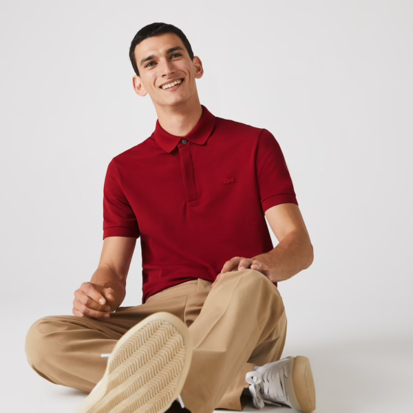 Áo Men's Lacoste Paris Polo Shirt Regular Fit Stretch Cotton Piqué PH5522-Z1Q - Ảnh 2