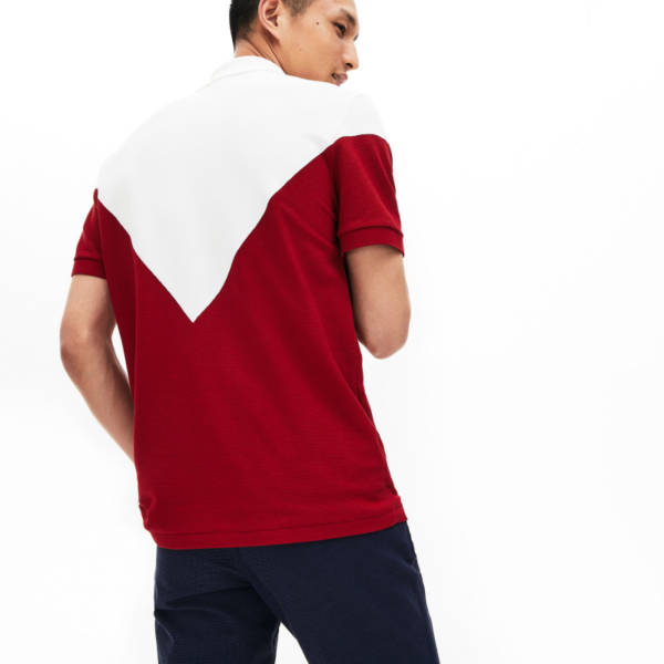 Áo Men's Lacoste Striped Accents Cotton Pique Polo Shirt 'Red White' PH8532-236 - Ảnh 3