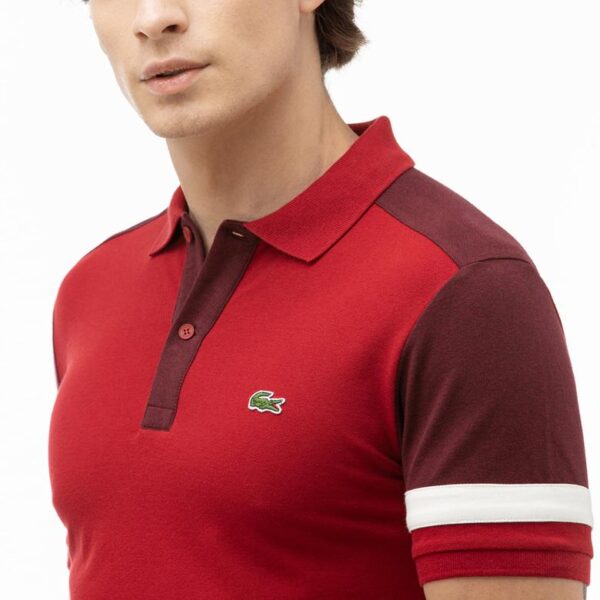 Áo Lacoste Polo Slim fit Stretch Pique Bordeaux PH8743-51-1EJ - Ảnh 3