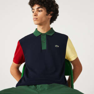 Ao Lacoste Colorblock Cotton Petit Pique 'Navy Blue Red' PH9536-821