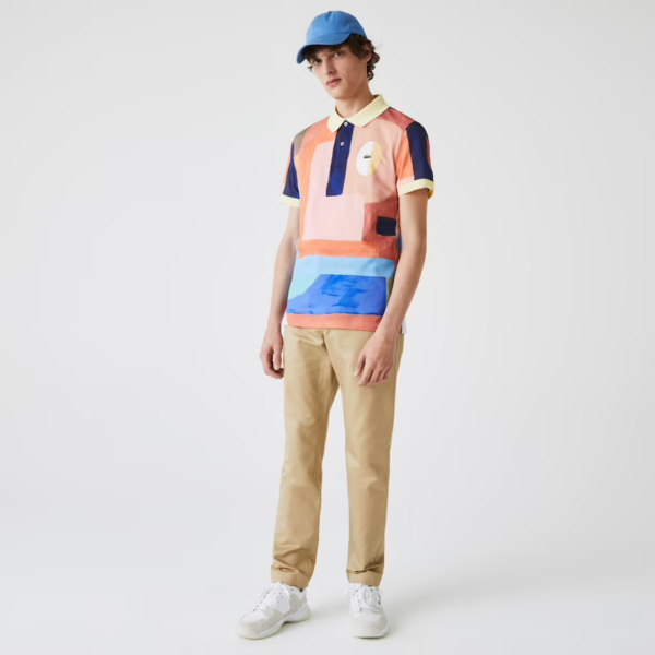 Áo Men’s Lacoste Regular Fit Paint Print Cotton Piqué Polo Shirt PH9707-00 - Ảnh 5
