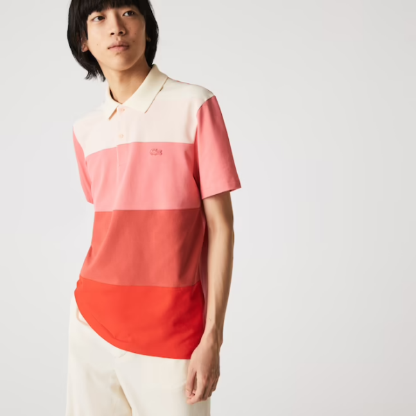Áo Lacoste Gradient Color Block Polo Pink Red PH9719-51G - Ảnh 3