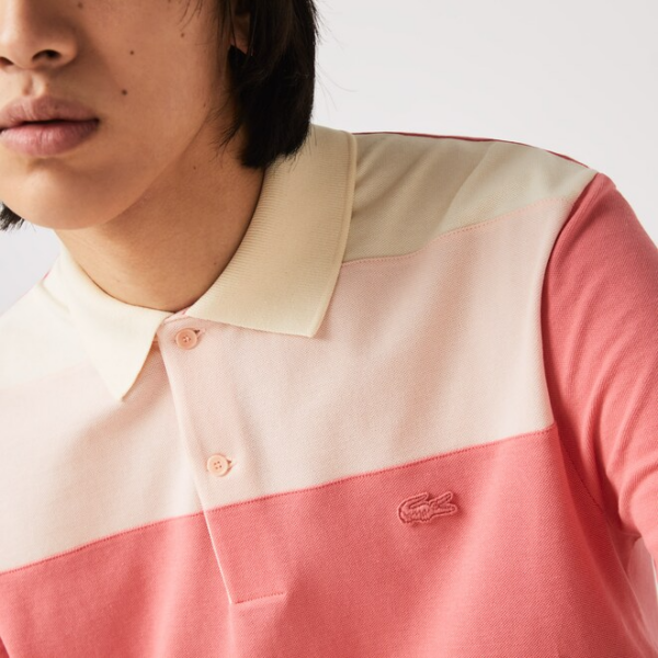 Áo Lacoste Gradient Color Block Polo Pink Red PH9719-51G - Ảnh 2