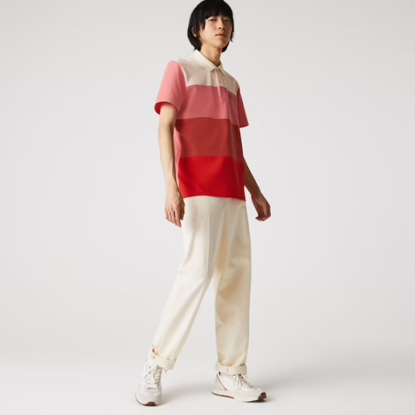Áo Lacoste Gradient Color Block Polo Pink Red PH9719-51G - Ảnh 7