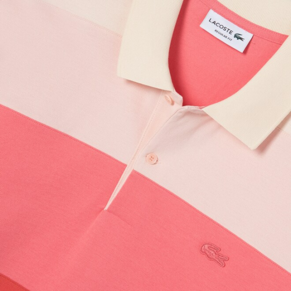 Áo Lacoste Gradient Color Block Polo Pink Red PH9719-51G - Ảnh 5