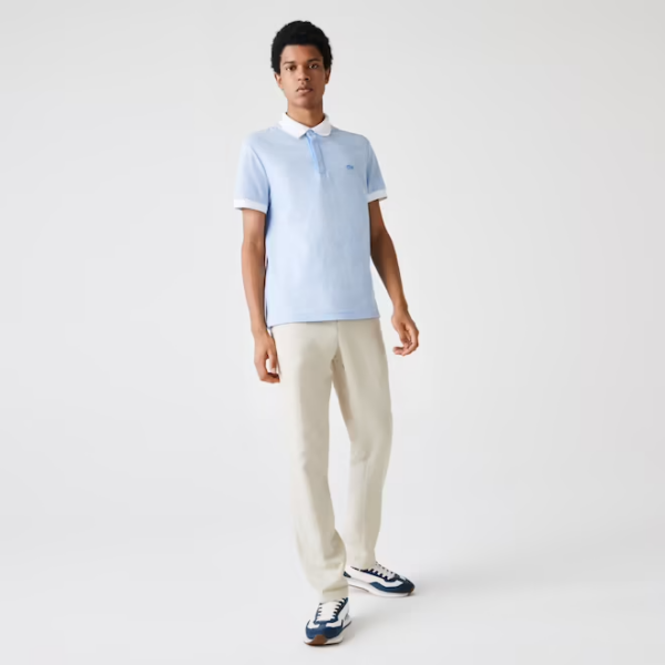 Áo Lacoste Linen Blend Striped Polo Blue PH9729-51G - Ảnh 6