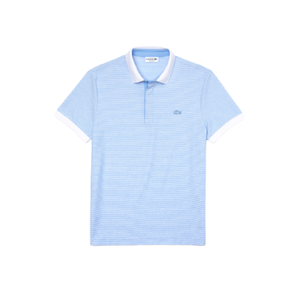 Áo Lacoste Linen Blend Striped Polo Blue PH9729-51G
