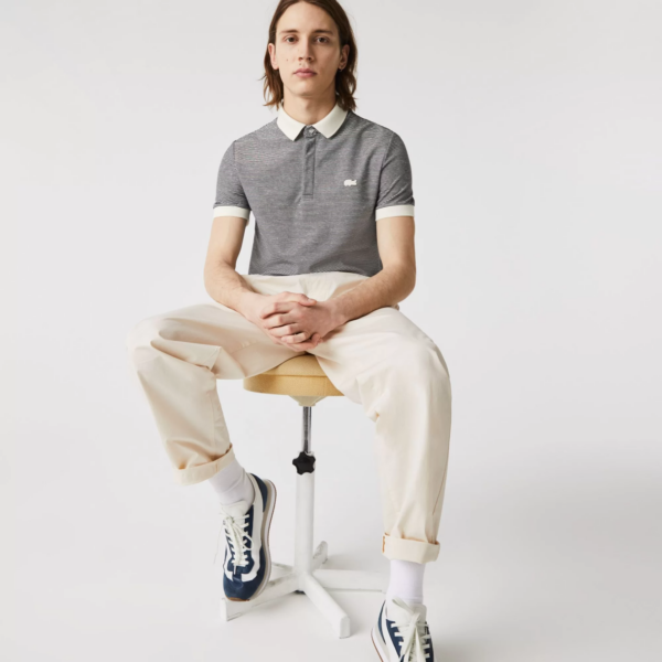 Áo Lacoste Regular Fit Striped Cotton Polo Shirt PH9729-GA3 - Ảnh 5