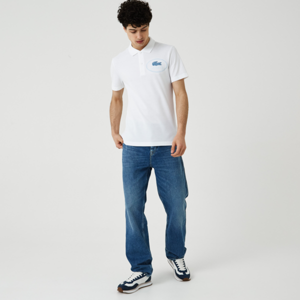 Áo Lacoste Embroidered Crocodile 'White' PH9733-001 - Ảnh 3