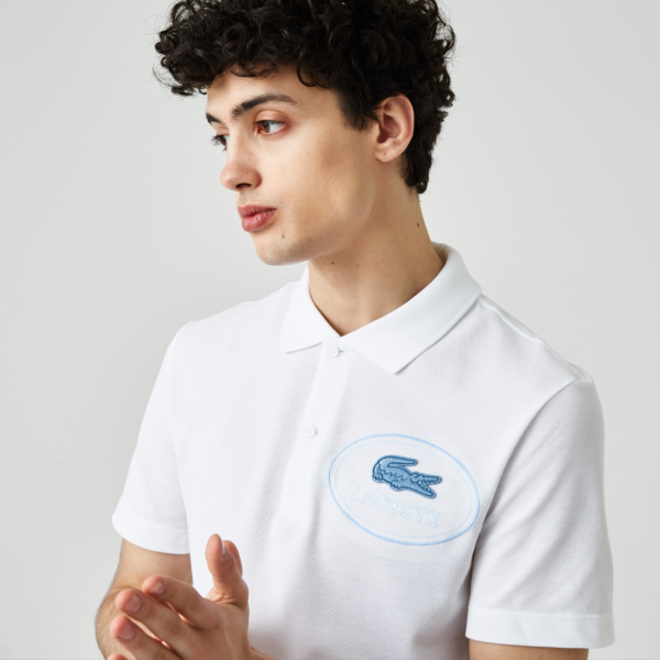 Áo Lacoste Embroidered Crocodile 'White' PH9733-001 - Ảnh 2