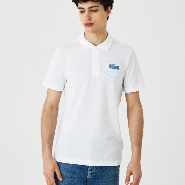 Áo Lacoste Embroidered Crocodile 'White' PH9733-001 - Ảnh 5
