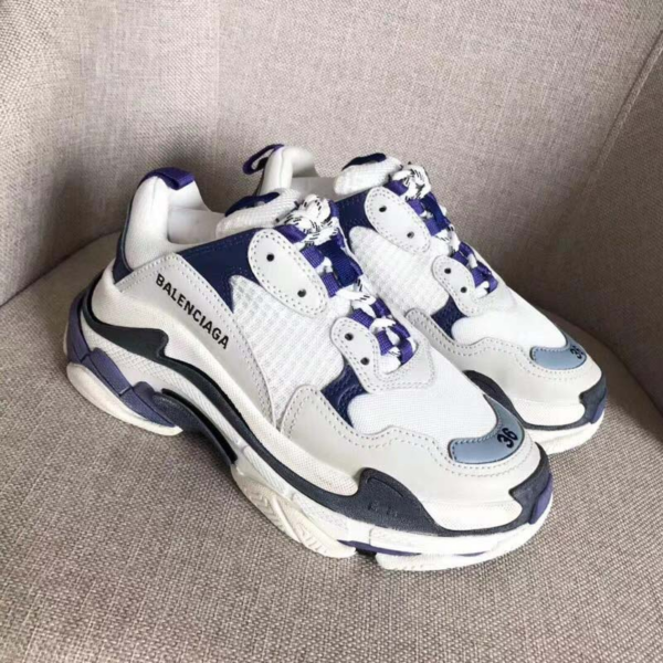 Giày Balenciaga Wmns Triple S Trainer 'White Navy Purple' 541641-W09OF-9095 - Ảnh 4