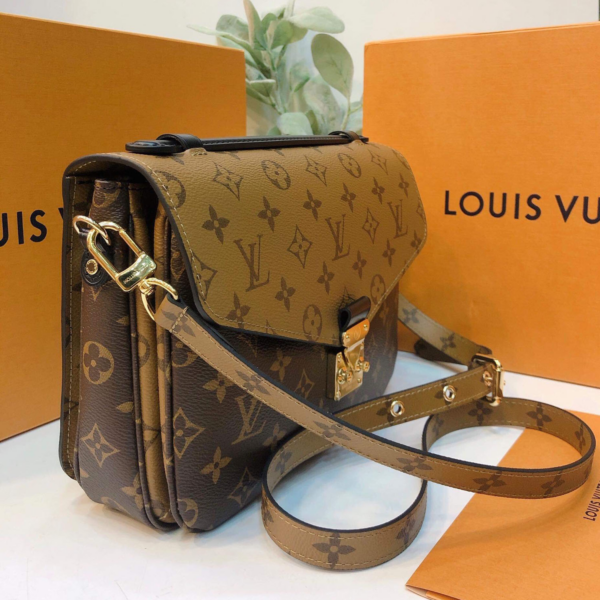 Túi Louis Vuitton Pochette Metis Monogram Reverse 'Brown' M44876 - Ảnh 4