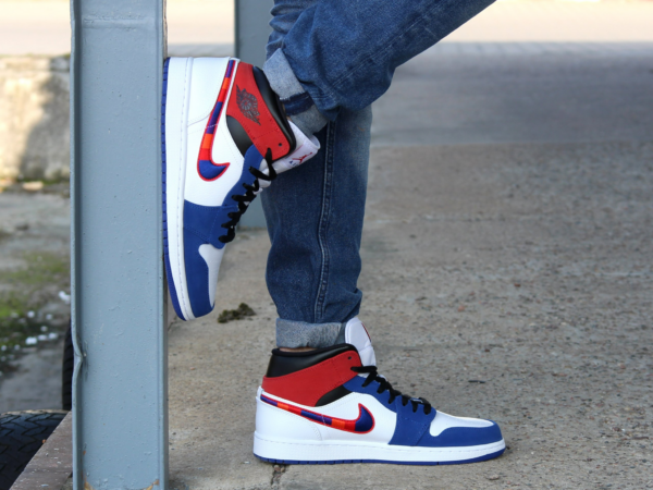 Giày Nike Air Jordan 1 Mid 'Multicolor Swoosh' 852542-146 - Ảnh 7