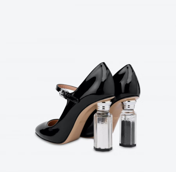 Giày Cao Gót Moschino Salt Pepper Mary Jane 'Black' MA1012AC1EMB00A - Ảnh 4