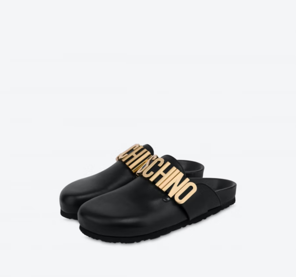 Giày Moschino Lettering Logo Calfskin Sabot 'Black' MA10403G1EMF0000 - Ảnh 2