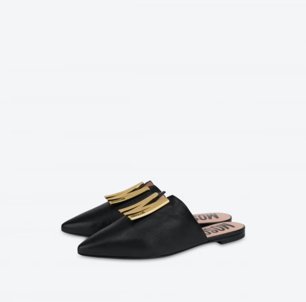 Giày Moschino M Goats Mules 'Black' MA11050C1BMH0000 - Ảnh 2