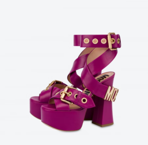 Alternative view of Giày Cao Gót Moschino Belt Platform 'Purple' MA1603EC1EMF0653