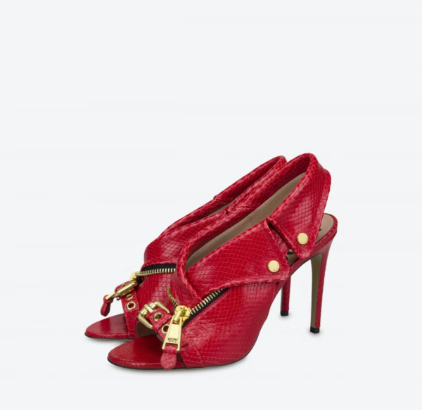 Giày Cao Gót Moschino Biker Slingback 'Red' MA1612AC1EMI5500 - Ảnh 2