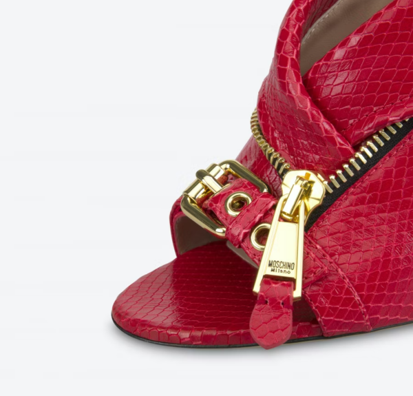 Giày Cao Gót Moschino Biker Slingback 'Red' MA1612AC1EMI5500 - Ảnh 4