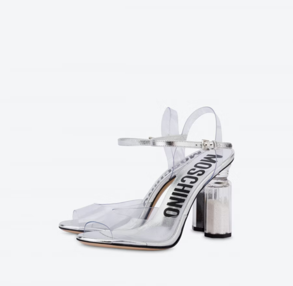 Giày Cao Gót Moschino Pvc Salt Pepper 'Trasparent' MA1619AC1EMX199B - Ảnh 2