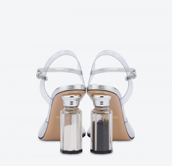 Giày Cao Gót Moschino Pvc Salt Pepper 'Trasparent' MA1619AC1EMX199B - Ảnh 3