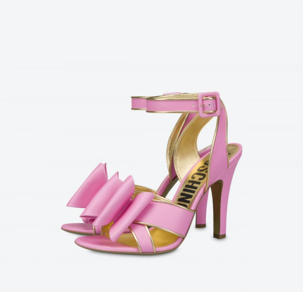 Giày Cao Gót Moschino Low Bow Calfskin 'Pink' MA1641AC1EMFL608 - Ảnh 2