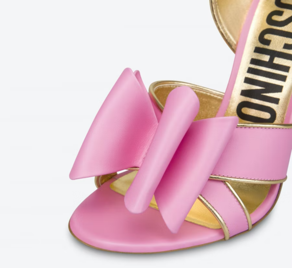 Giày Cao Gót Moschino Low Bow Calfskin 'Pink' MA1641AC1EMFL608 - Ảnh 4