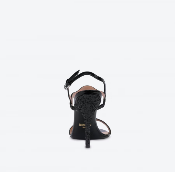 Giày Cao Gót Moschino Ric Rac High Glitter 'Black' MA1656AC0EMJV000 - Ảnh 3