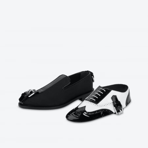 Giày Moschino Brogue Open Oxford With Gaiters 'Black' MB10223C0EGK200A - Ảnh 5