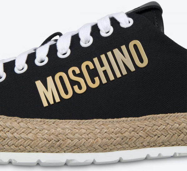 Giày Moschino Rope Sole Canvas 'Black' MB10343G0EGS0000 - Ảnh 5