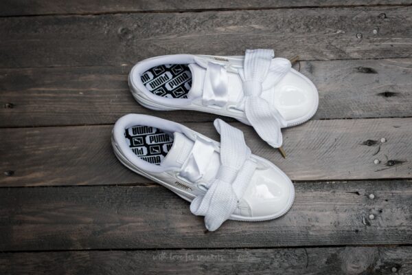 Giày Puma Basket Heart Patent Leather White 363073-02 - Ảnh 6